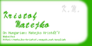 kristof matejko business card